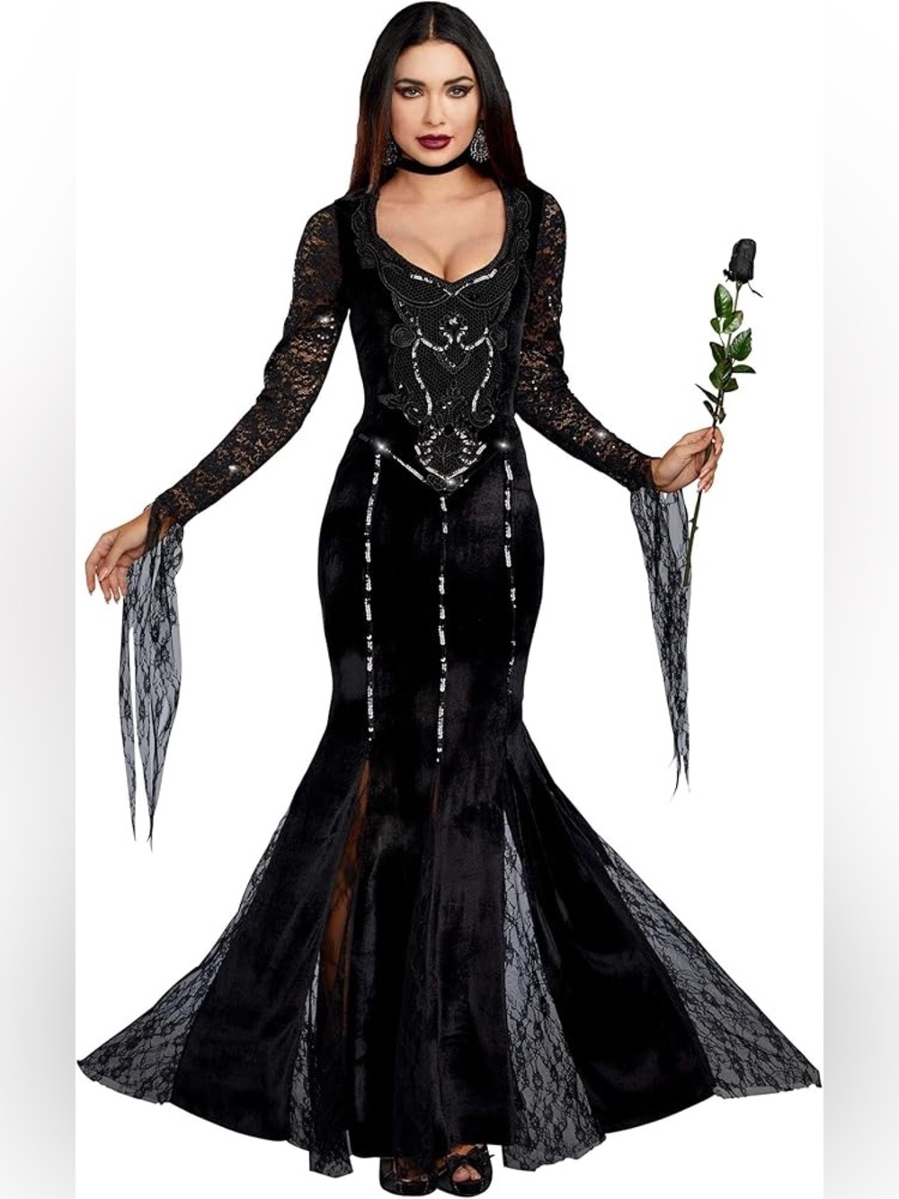 Dreamgirl Frightfully Beautiful Addams Adult Women's Halloween Costume